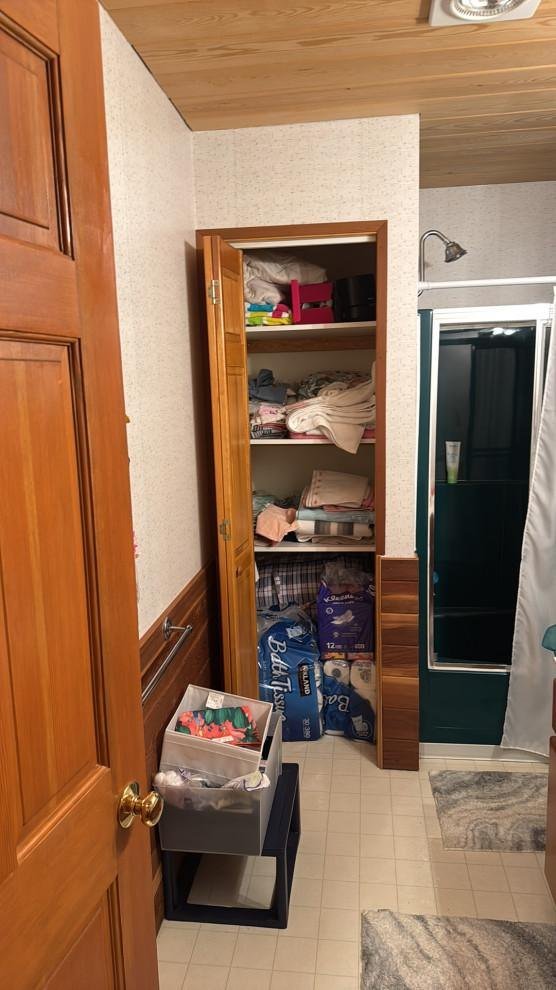 Original doorway and storage before remodel